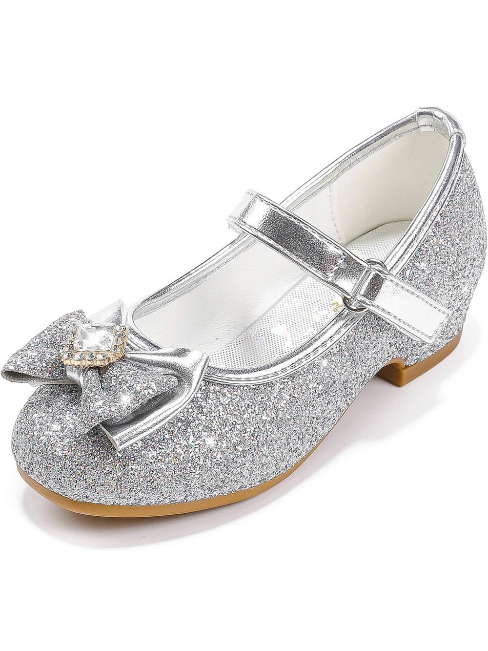 Girls Silver Glitter Mary Jane Dress Shoe for Kids New in Box!